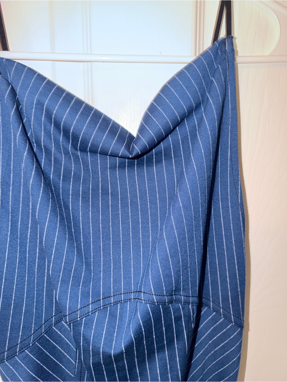 NWT Urban Outfitters Blue Pinstripe Cowl Neck Mini Dress | Size S